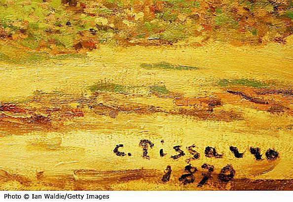 Slavenā impresionistu mākslinieka Kamila Pissarro paraksts