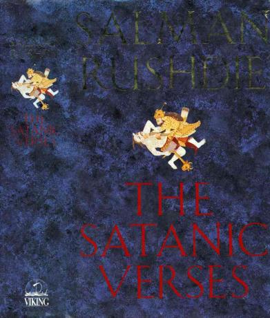 Salman Rushdie grāmatas 'The Satanic Verses' vāks.