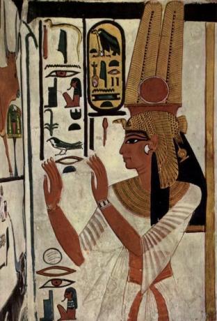 Karalienes Nefertari sienas gleznojums, c. 1298-1235 B.C.