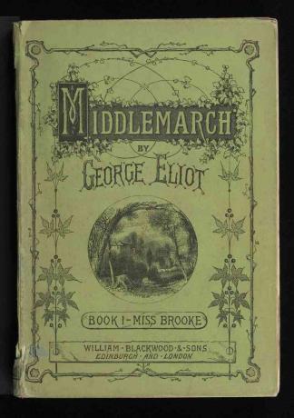 Džordža Eliota grāmatas Middlemarch 1. sējuma grāmatas vāks