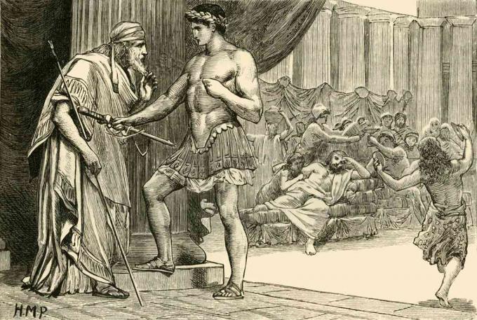Theseus identificē sevi ar Egeju, 19. gadsimts