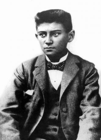Frančs Kafka (1883–1924) čehu rakstnieks šeit jauns c. 1898