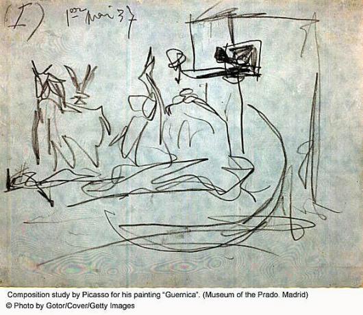 Pikaso skice viņa gleznai Guernica