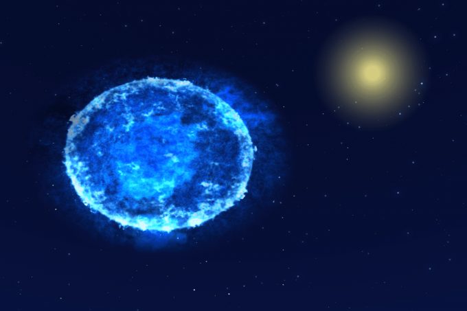 Vega ir lielāka nekā Saule, zila, nevis dzeltena, saplacināta un ieskauta putekļu mākonī.