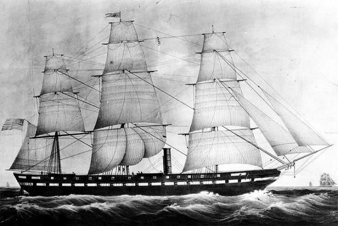 USS Merrimack gravējums