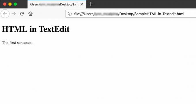 Koda piemērs pārlūkprogrammā Firefox