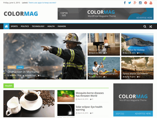 ColorMag WordPress motīvs