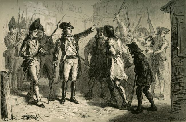 Lielbritānijas karaliskais gubernators Viljams Trions konfrontē ar Ziemeļkarolīnas regulatoriem 1771. gadā