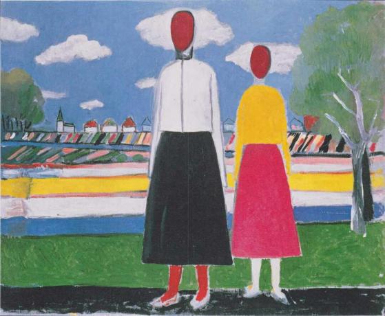 kazimir malevich divas sievietes ainavā