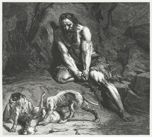Nebukadnecara sapnis piepildās (Daniēla 4,30), koka gravējums, publicēts 1886. gadā