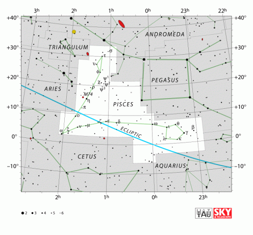 IAU diagramma Zivju zvaigznājam.