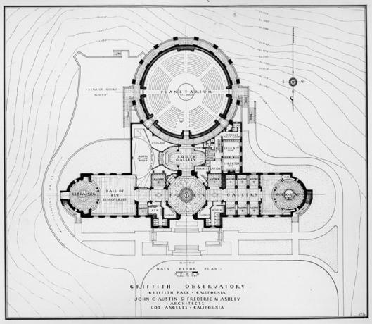 Grifita observatorijas stāvu plāns 1933. gadā.