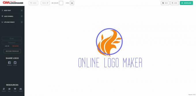 Online Logo Maker darbvietas ekrānuzņēmums